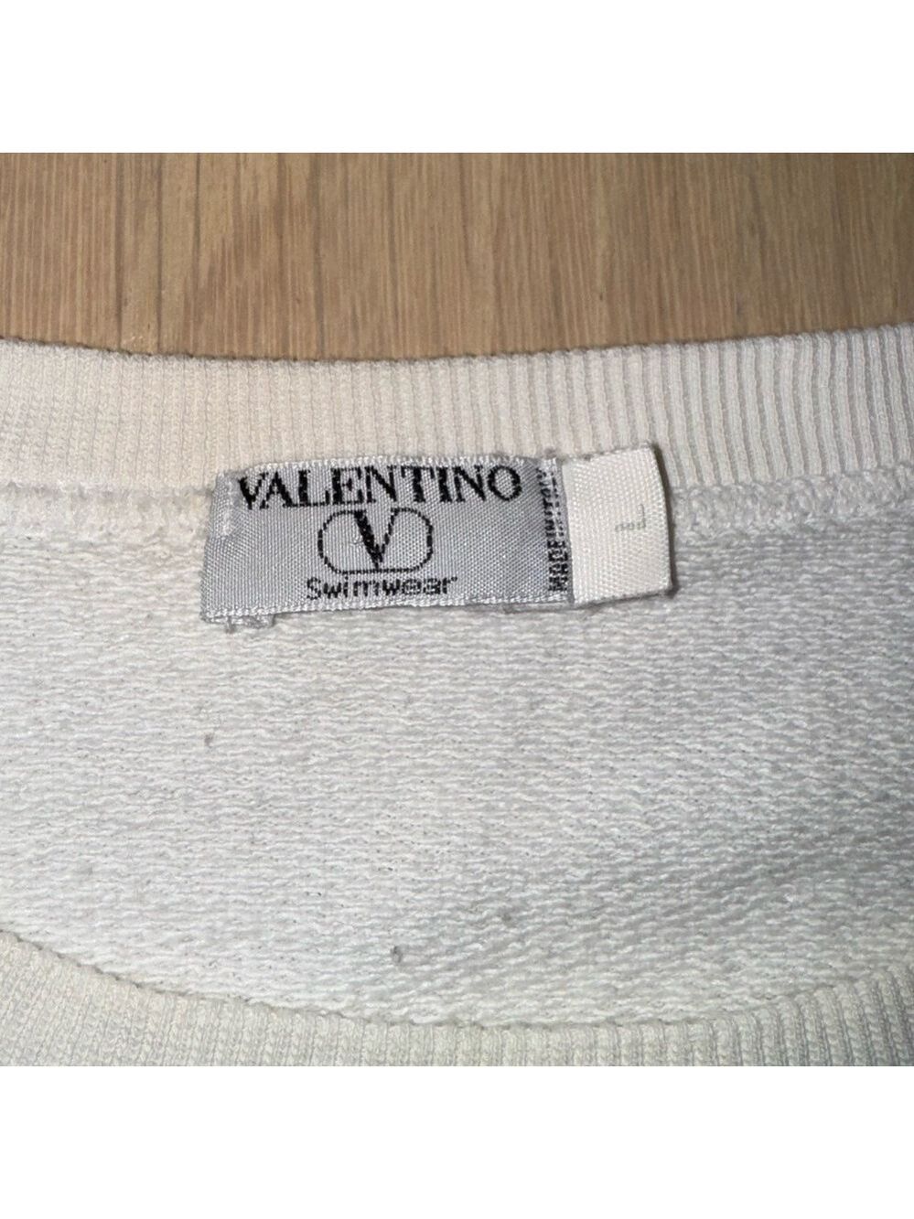 Valentino Swimwear Vintage Off White Sweatshirt Size Large - Picture 5 of 11